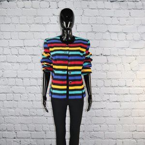 1980's Vintage Colorful Blazer by Leslie Faye